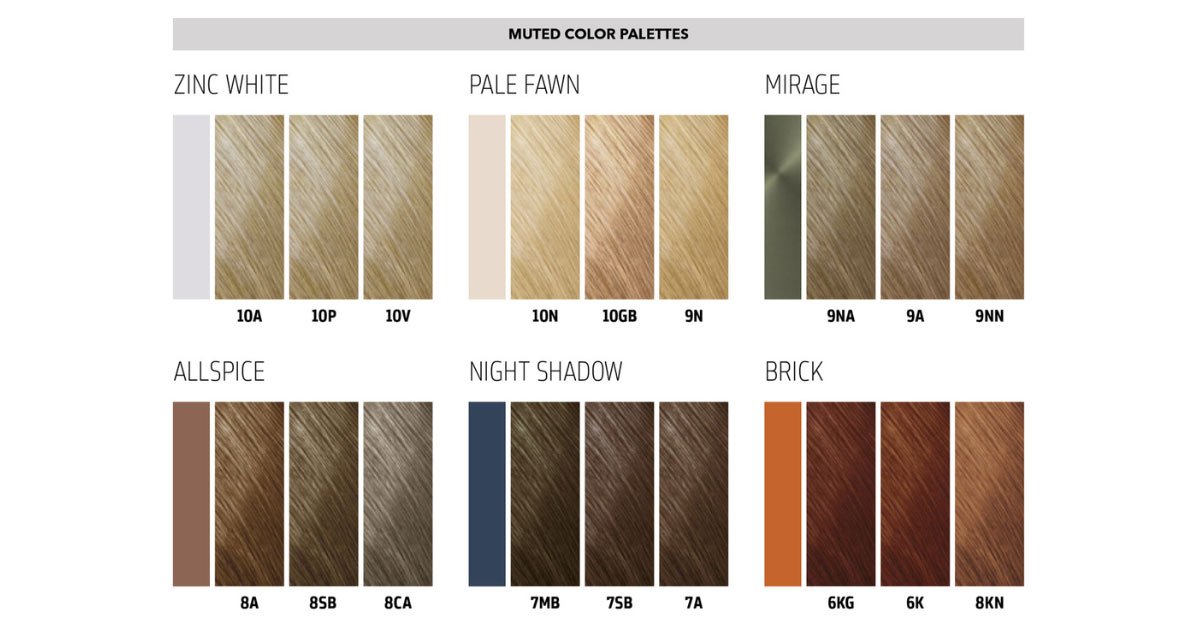 Goldwell muted shades palettes