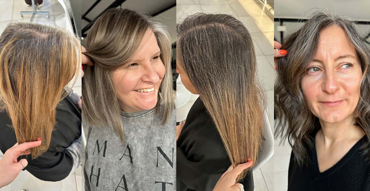 showing different grey blends look