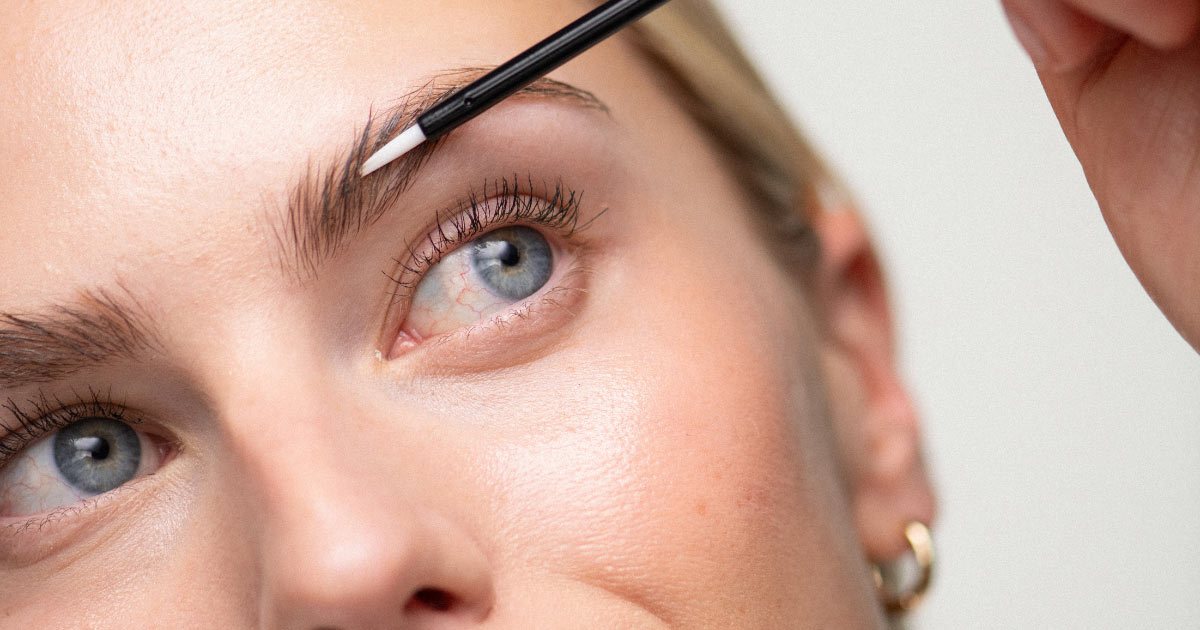 UKBROW brow serum being applied
