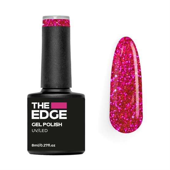 The Edge Gel Polish 8ml - Magenta Glitter