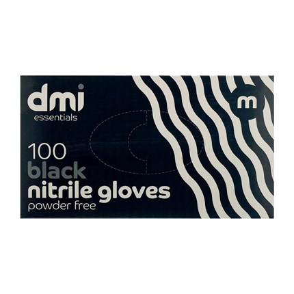 DMI Black Nitrile Gloves Powder Free (100pcs) - Medium